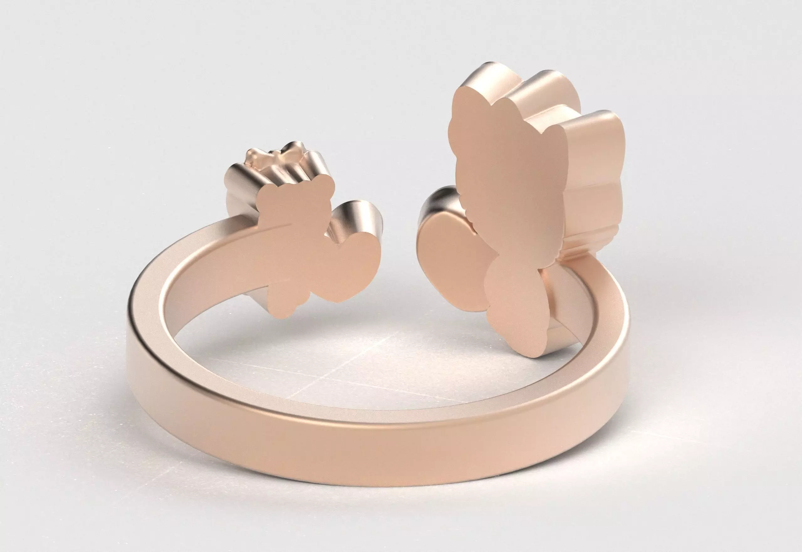Hello Kitty and Teddy Bear Ring 3D print model_30