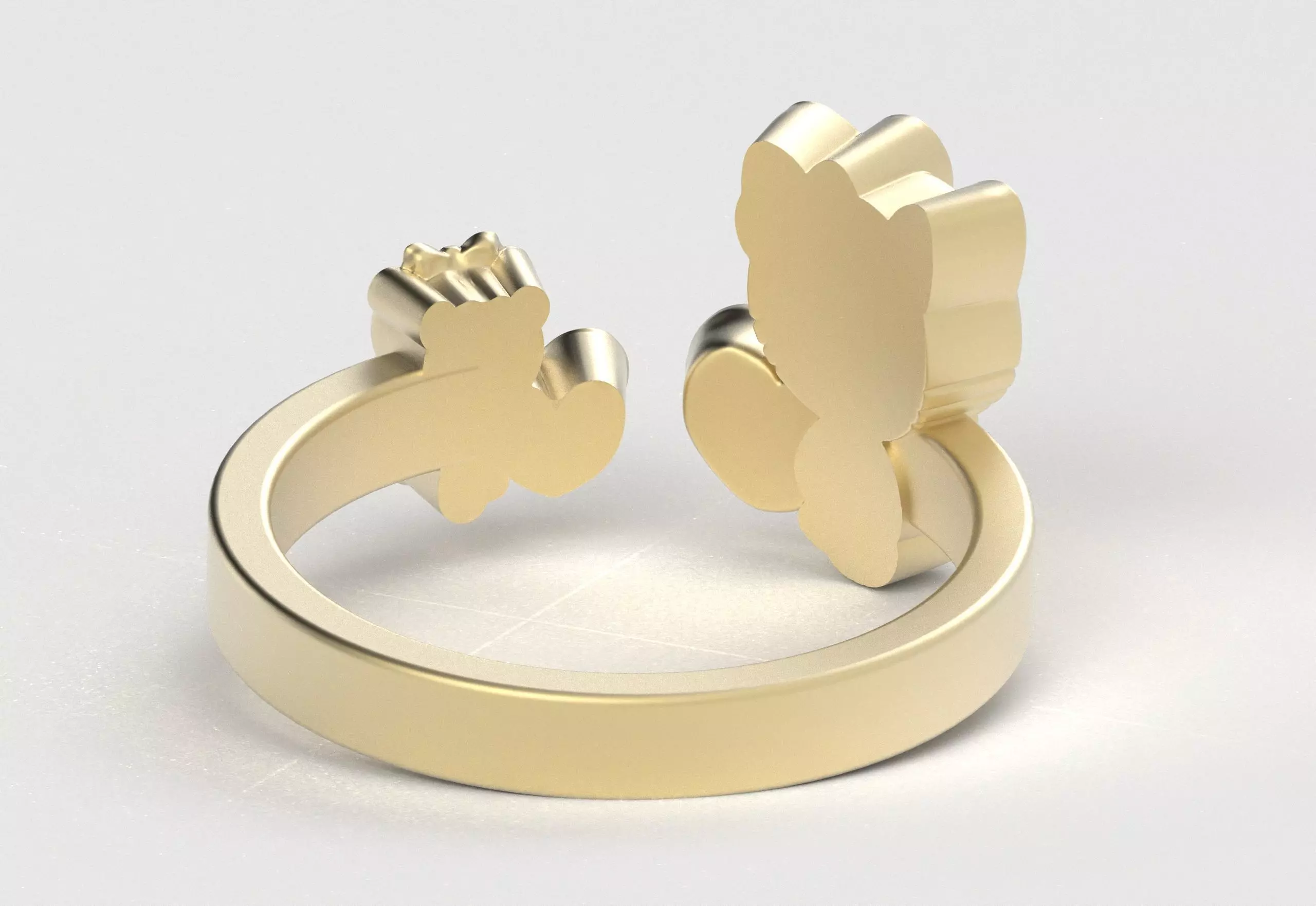 Hello Kitty and Teddy Bear Ring 3D print model_32