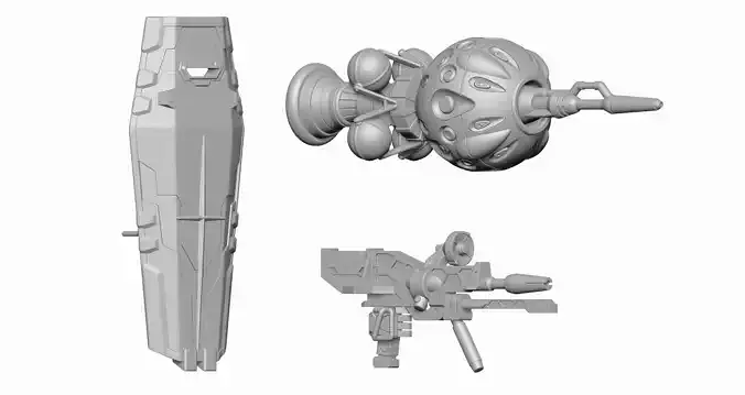 Red Gundam Weapon 3D stl file