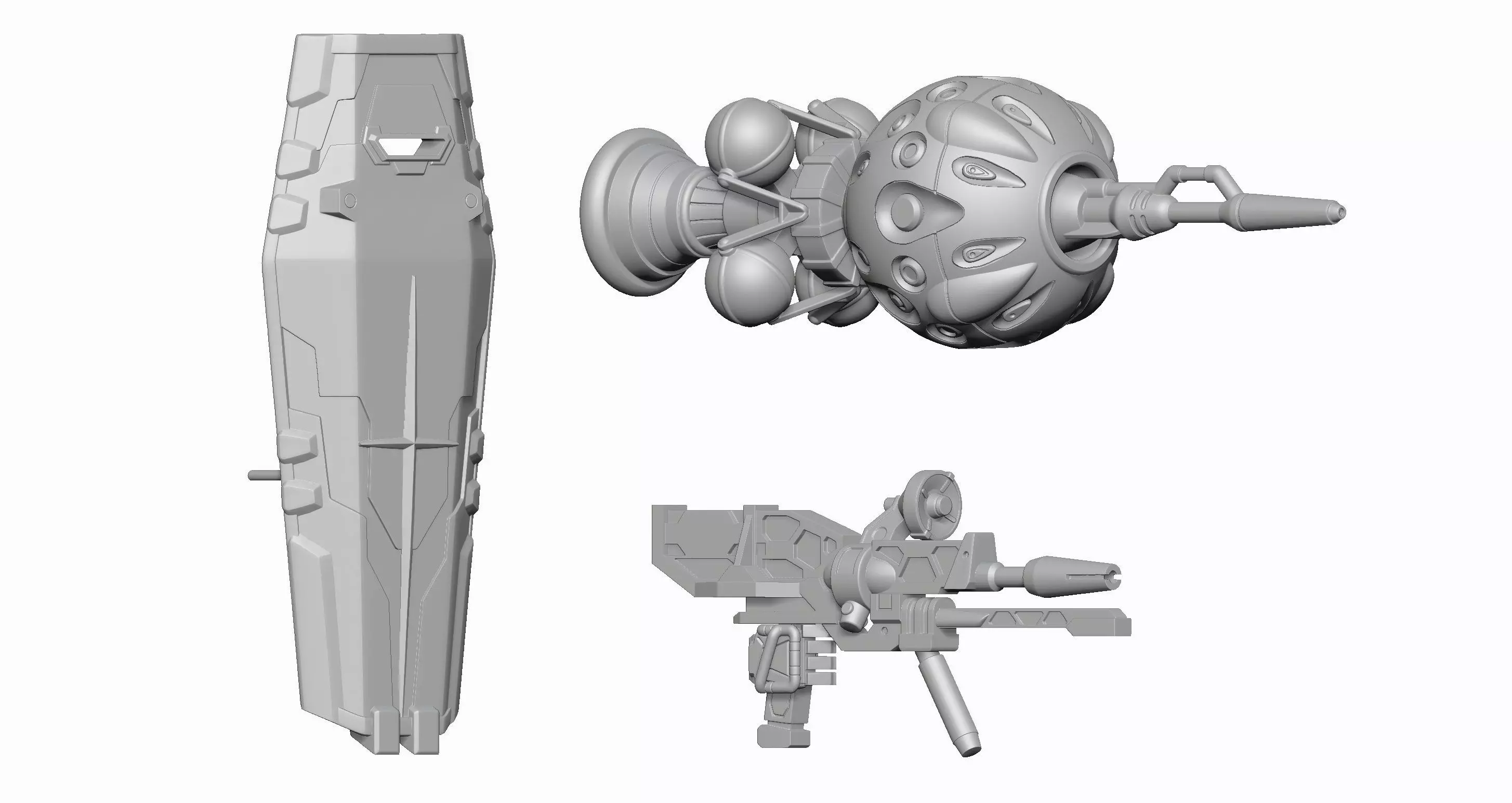 Red Gundam Weapon 3D stl file 3D print model