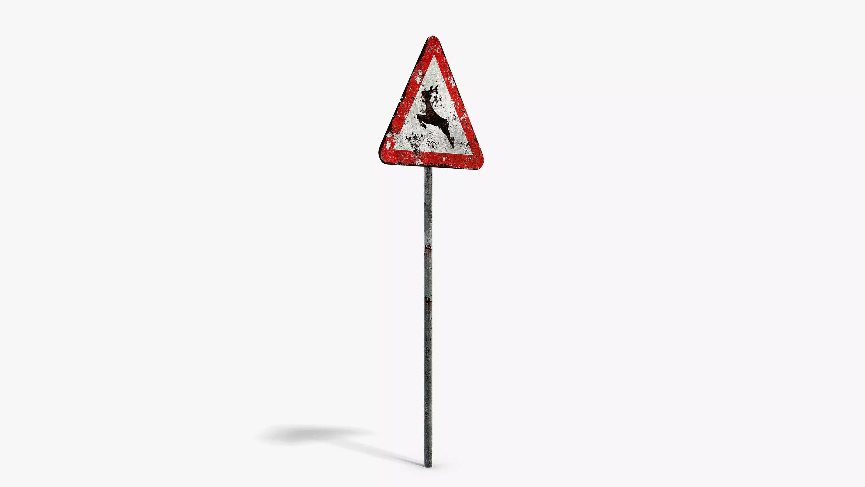Damaged Wild Animals Sign Low-poly 3D model_1
