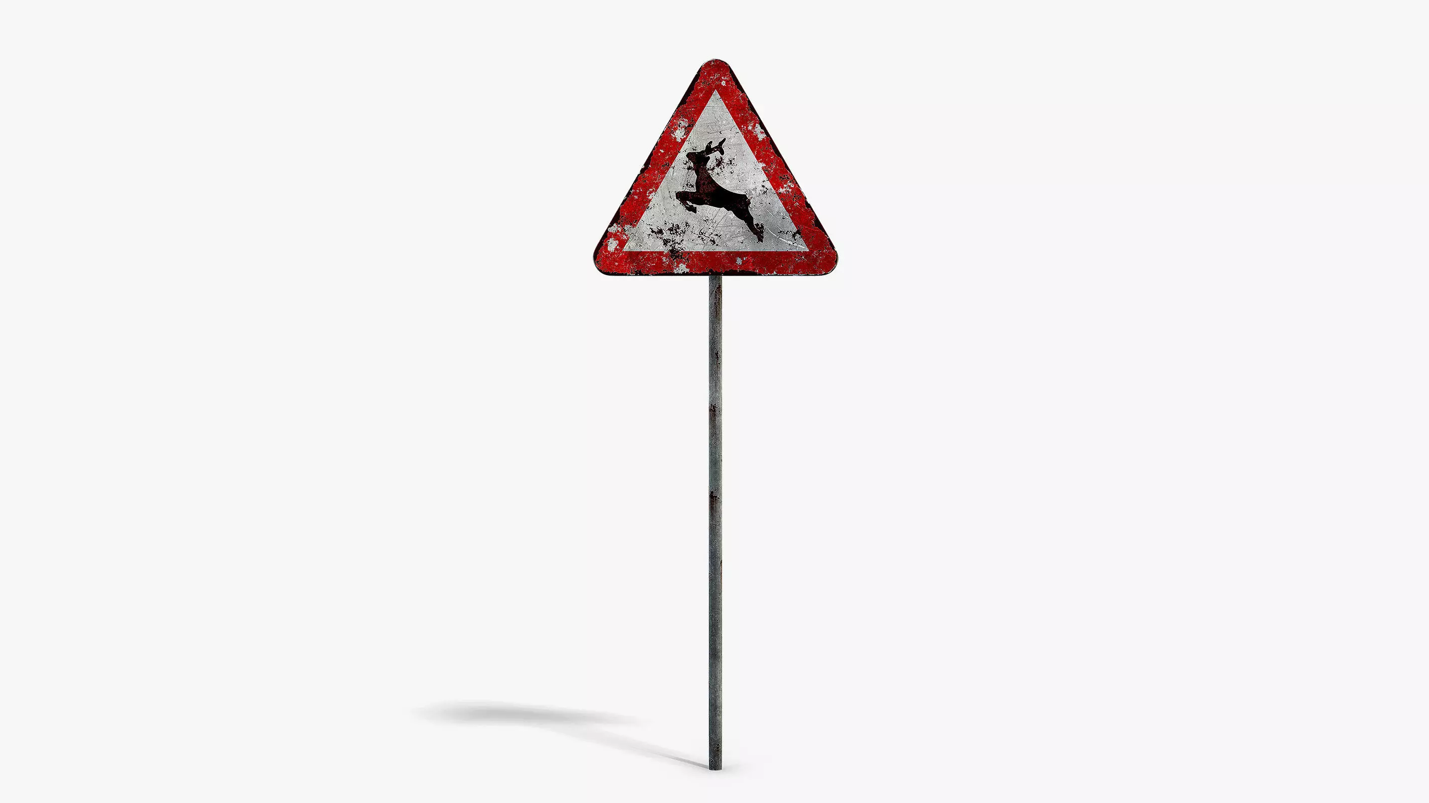 Damaged Wild Animals Sign Low-poly 3D model_0