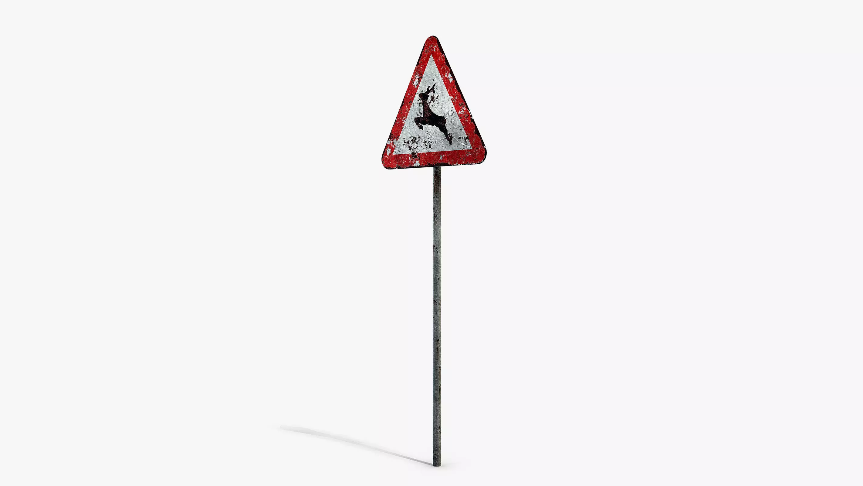 Damaged Wild Animals Sign Low-poly 3D model_5