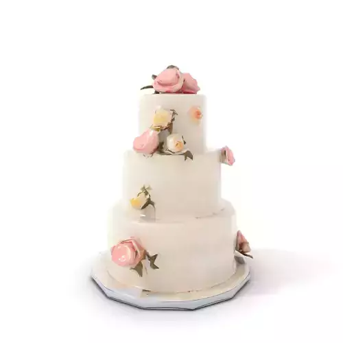Elegant Wedding Cake model pack Low-poly 3D model 7