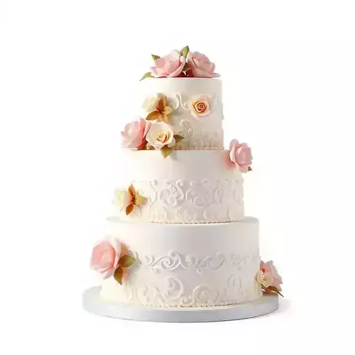 Elegant Wedding Cake model pack Low-poly 3D model 2
