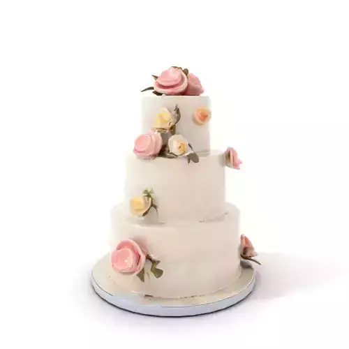 Elegant Wedding Cake model pack Low-poly 3D model 5