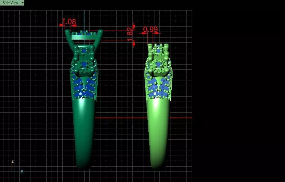 Couples Ring set Jewelry model - Royal Bloom for him and her 3D print model_20
