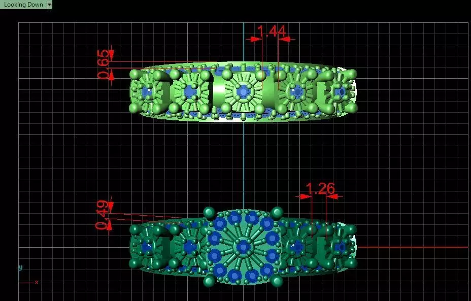 Couples Ring set Jewelry model - Royal Bloom for him and her 3D print model_23