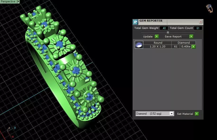 Couples Ring set Jewelry model - Royal Bloom for him and her 3D print model_12