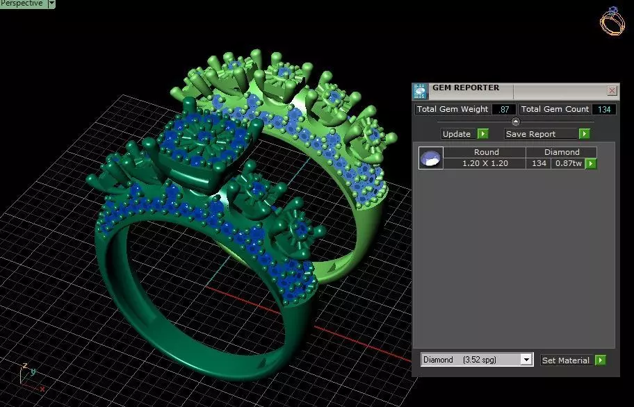 Couples Ring set Jewelry model - Royal Bloom for him and her 3D print model_10