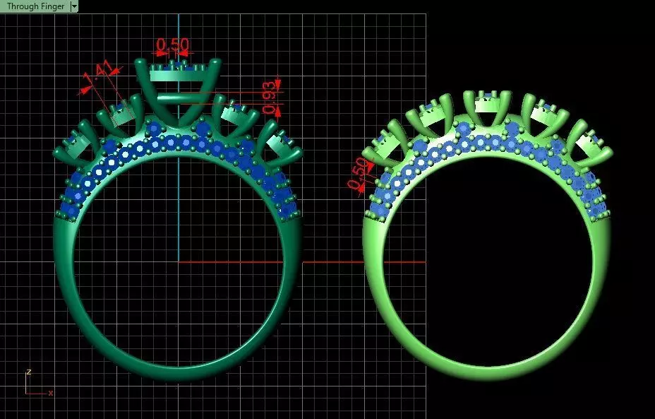 Couples Ring set Jewelry model - Royal Bloom for him and her 3D print model_17