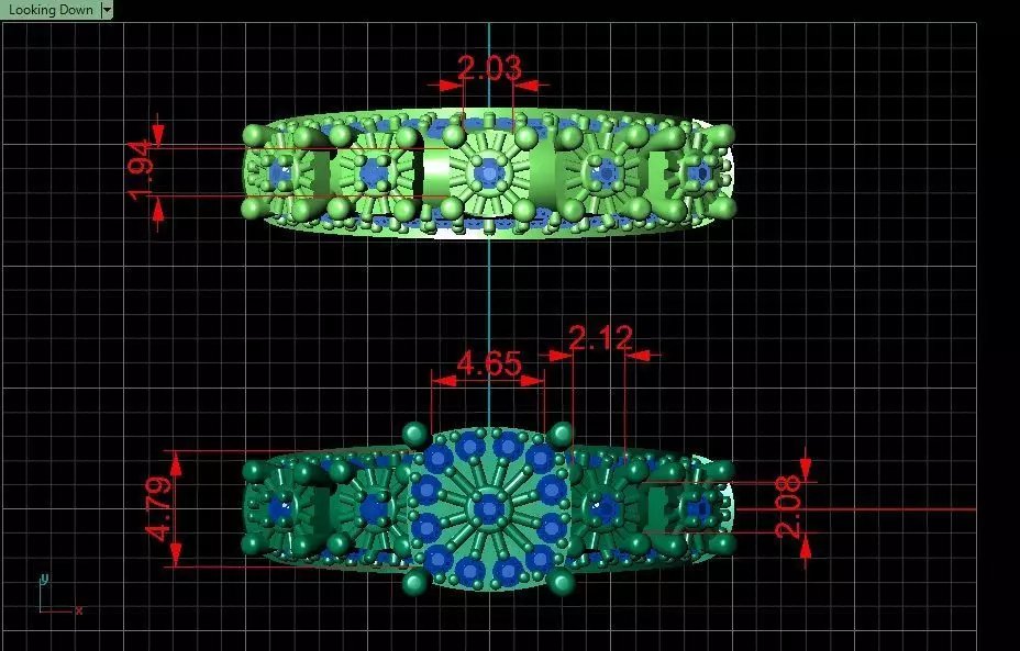 Couples Ring set Jewelry model - Royal Bloom for him and her 3D print model_22