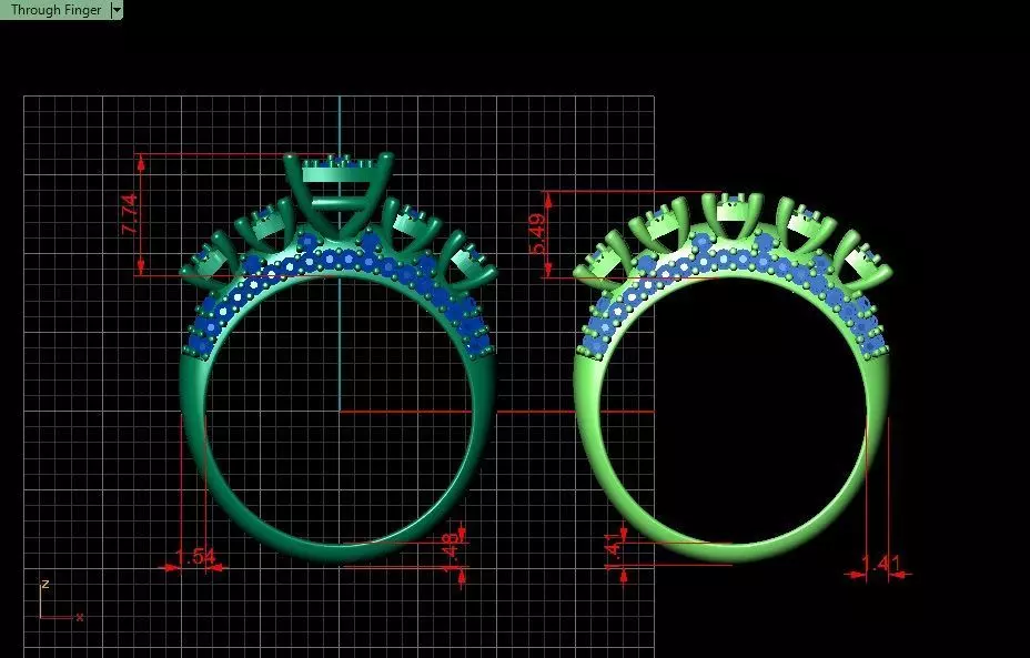 Couples Ring set Jewelry model - Royal Bloom for him and her 3D print model_14
