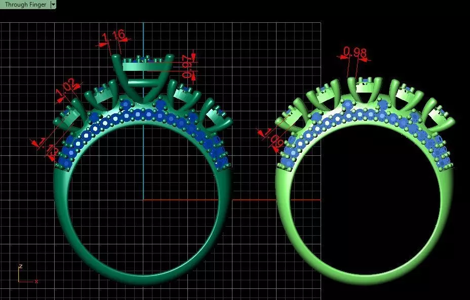 Couples Ring set Jewelry model - Royal Bloom for him and her 3D print model_16