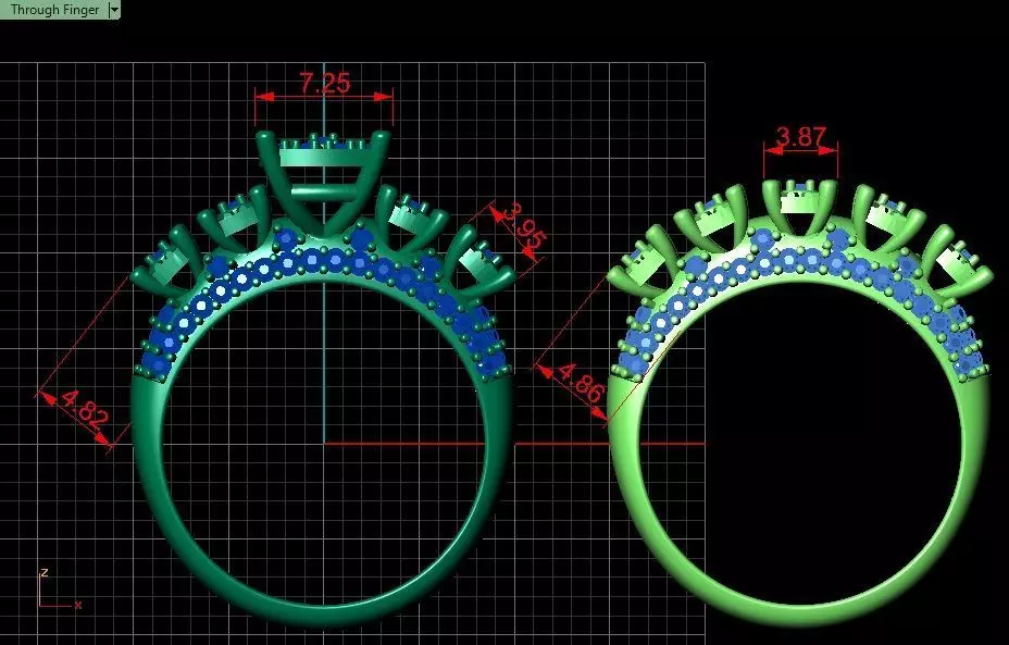 Couples Ring set Jewelry model - Royal Bloom for him and her 3D print model_15
