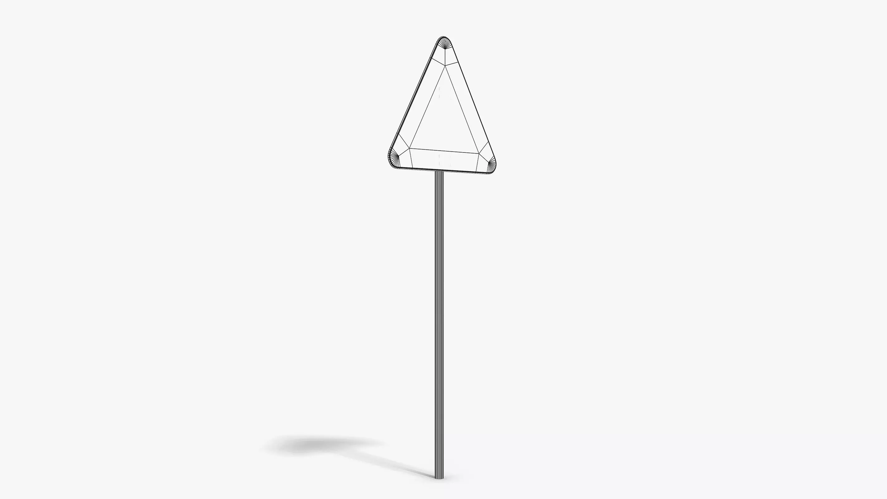 Road Work Sign Low-poly 3D model_7