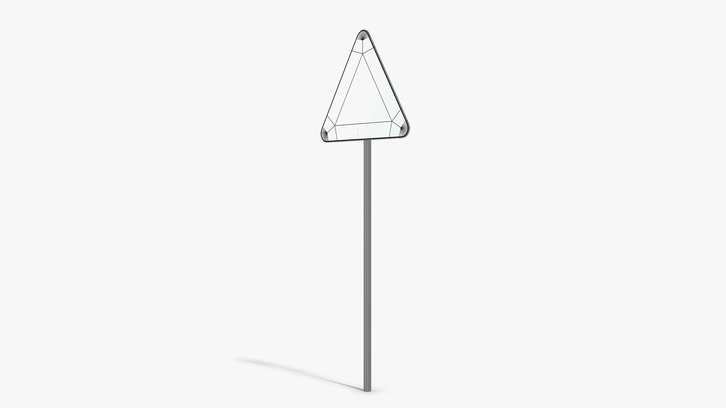 Road Work Sign Low-poly 3D model_11