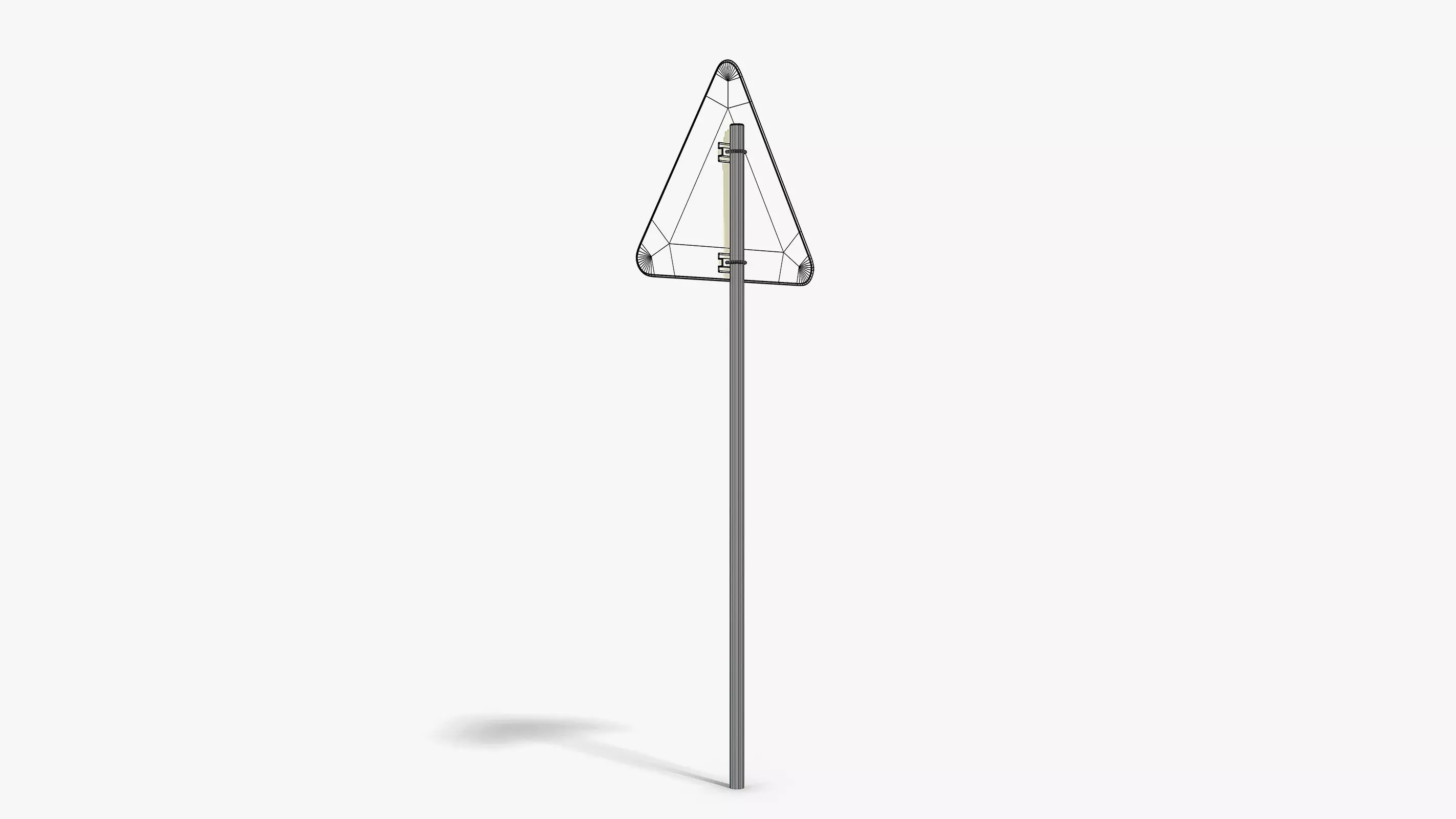 Road Work Sign Low-poly 3D model_10