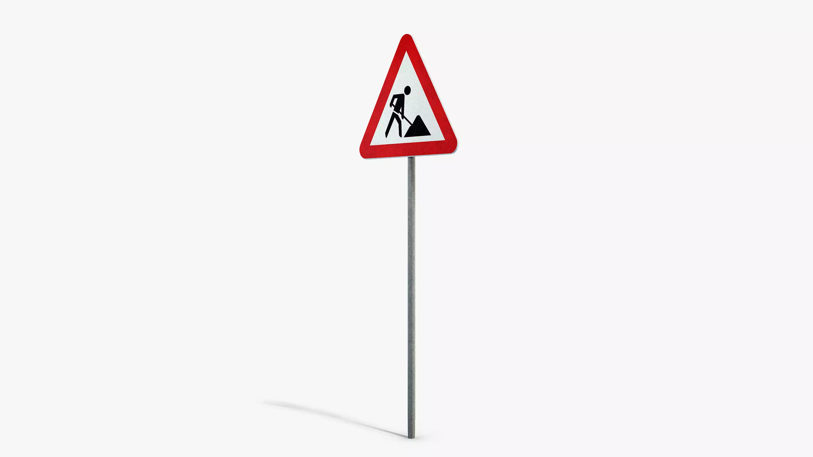 Road Work Sign Low-poly 3D model_5