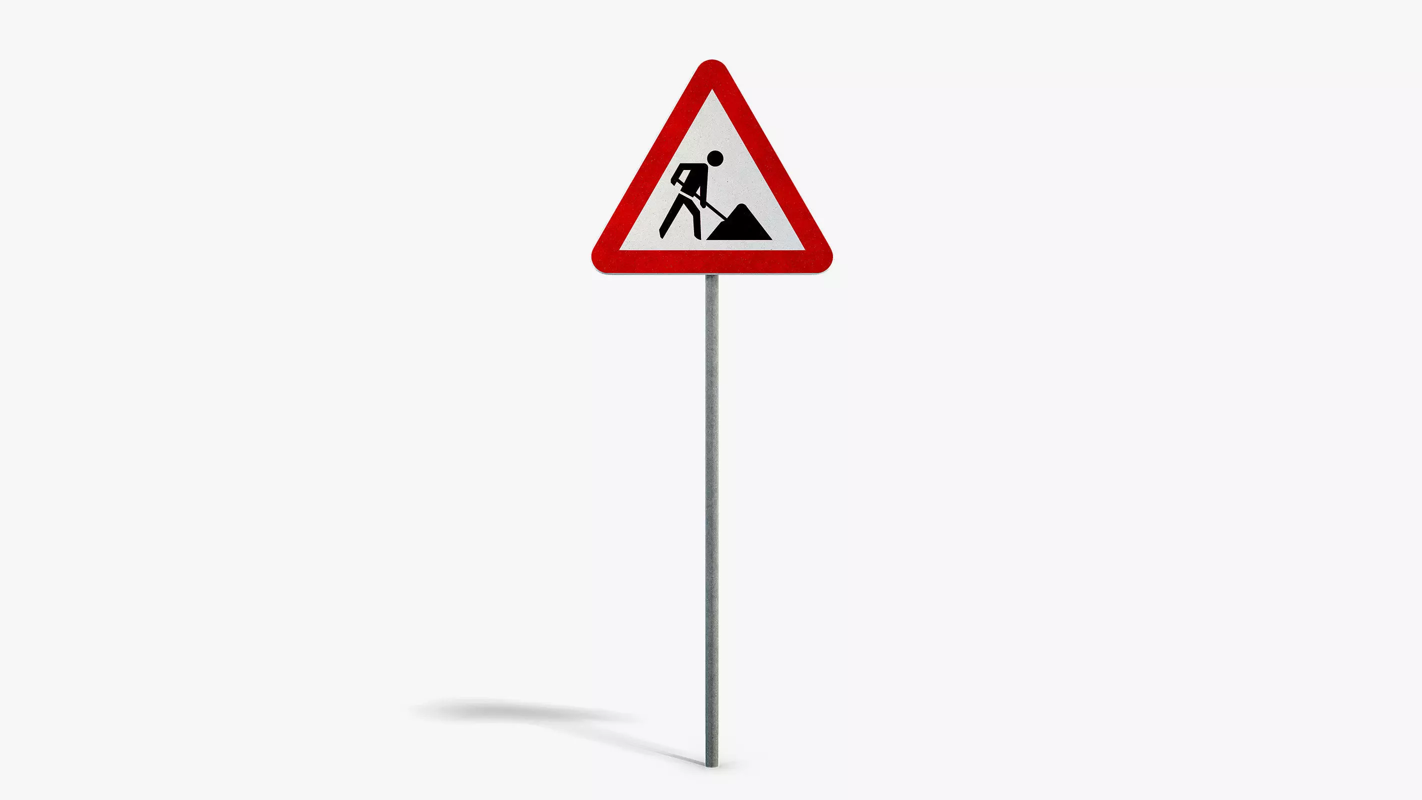 Road Work Sign Low-poly 3D model_0