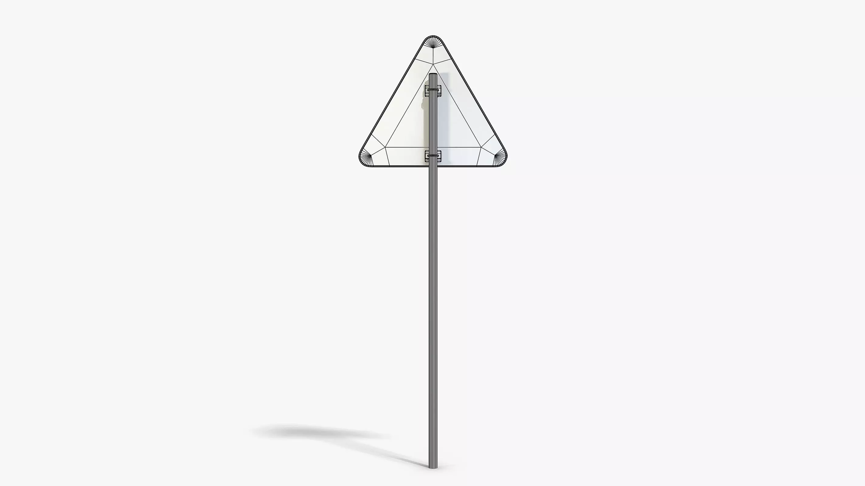 Road Work Sign Low-poly 3D model_9