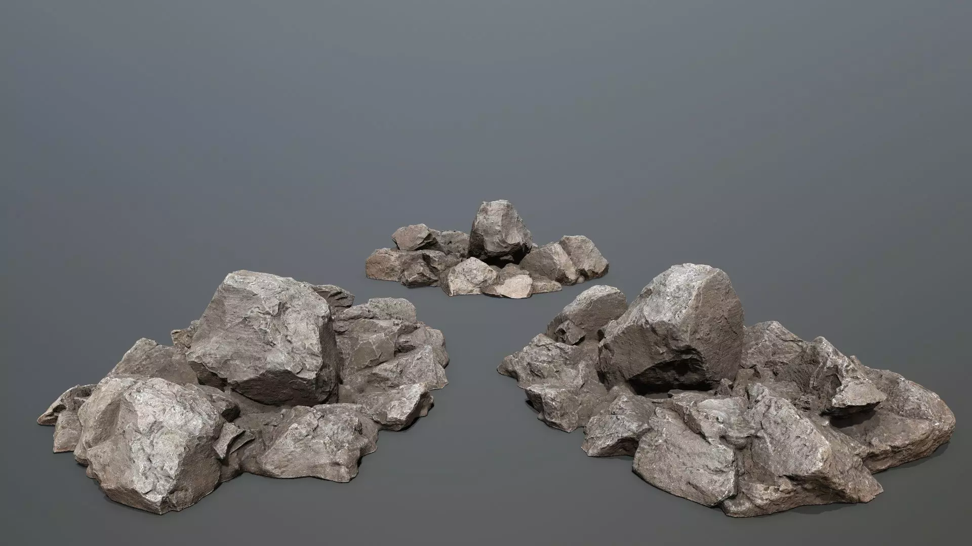 Desert rocks Low-poly 3D model_2