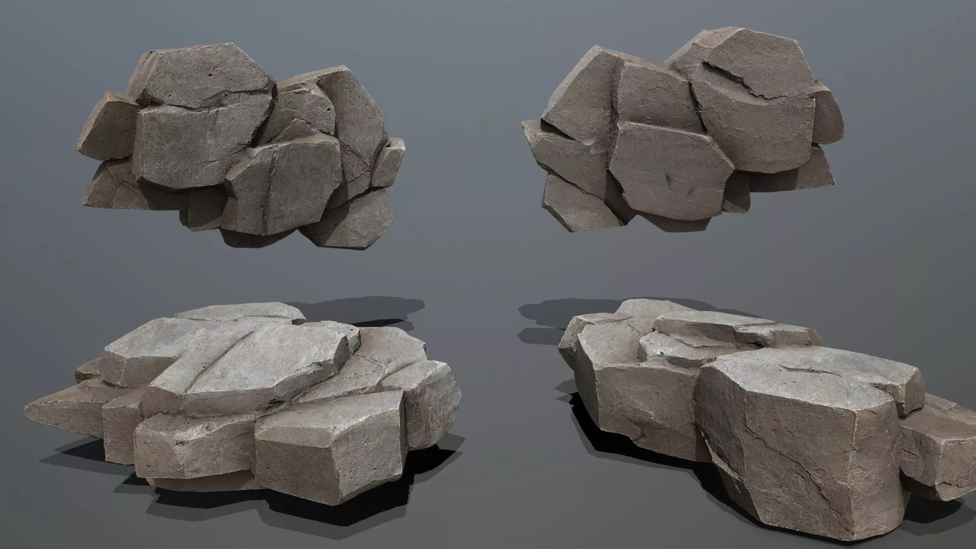 Desert rocks Low-poly 3D model_11