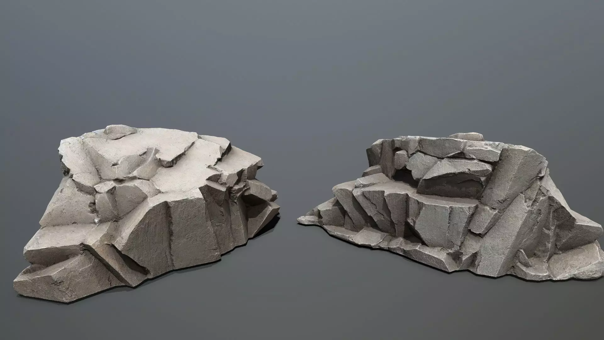 Desert rocks Low-poly 3D model_8