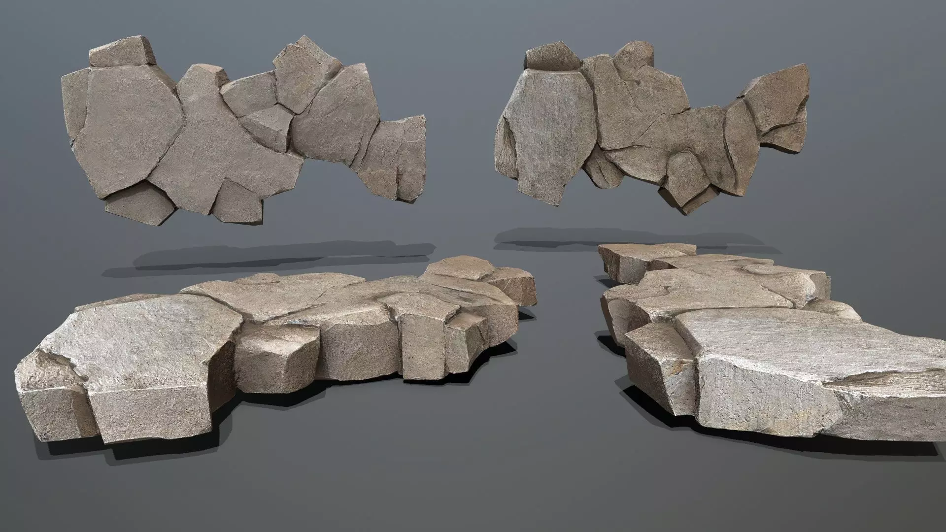 Desert rocks Low-poly 3D model_15