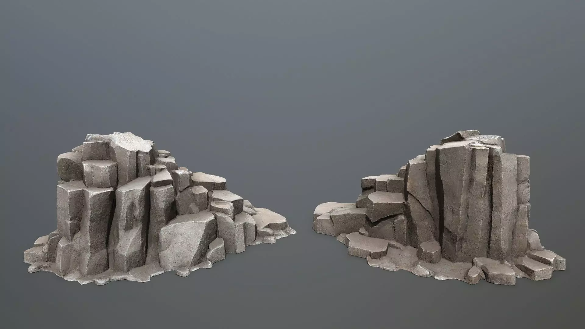 Desert rocks Low-poly 3D model_3