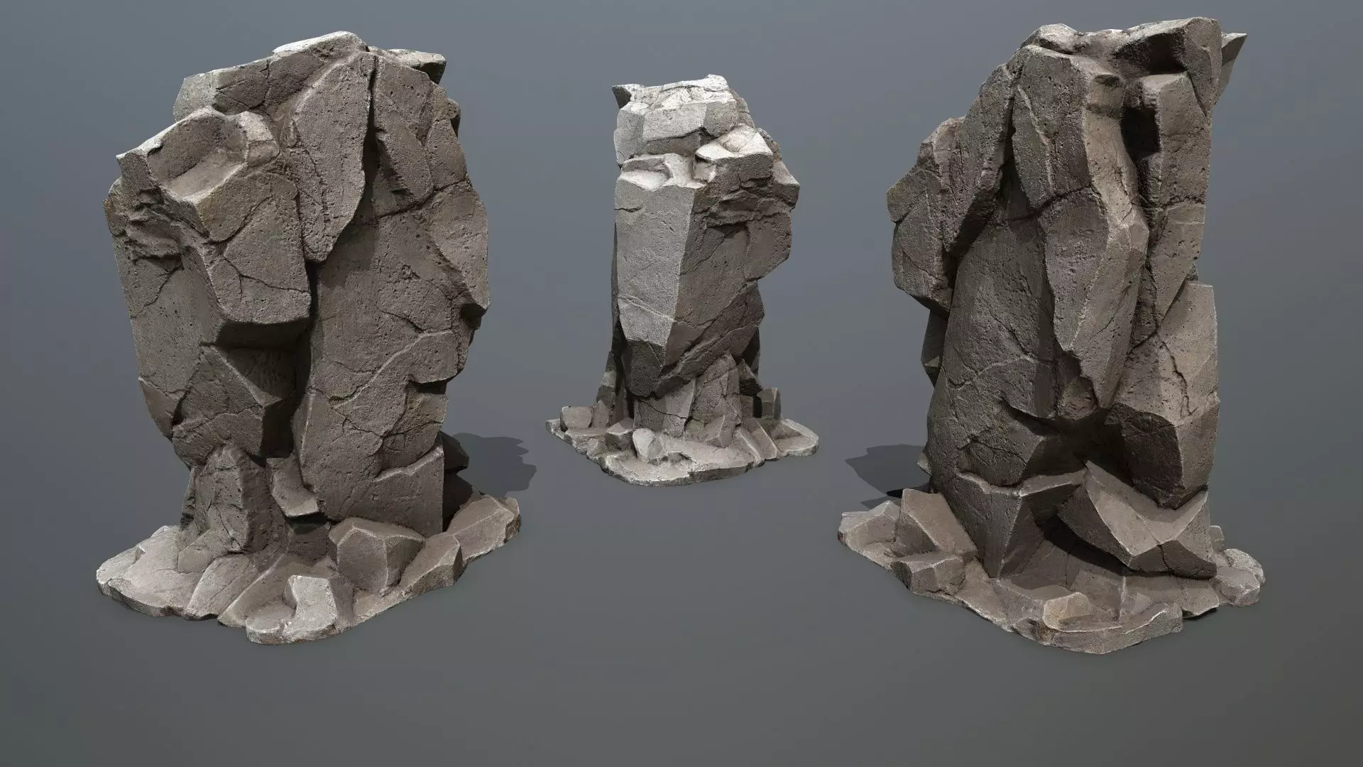 Desert rocks Low-poly 3D model_4