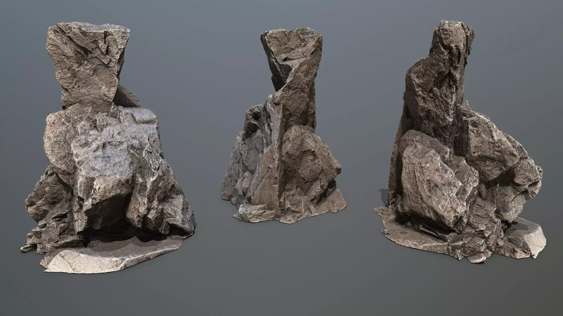 Desert rocks Low-poly 3D model_7