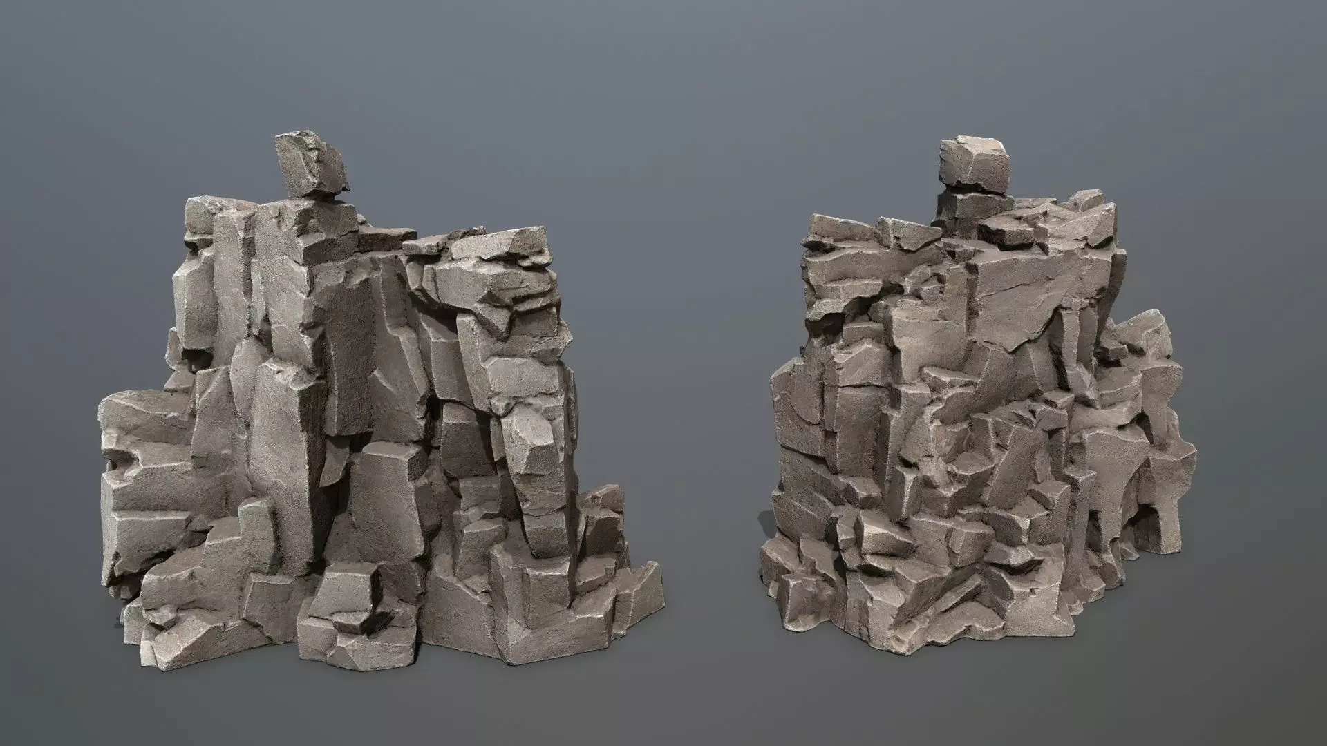 Desert rocks Low-poly 3D model_16