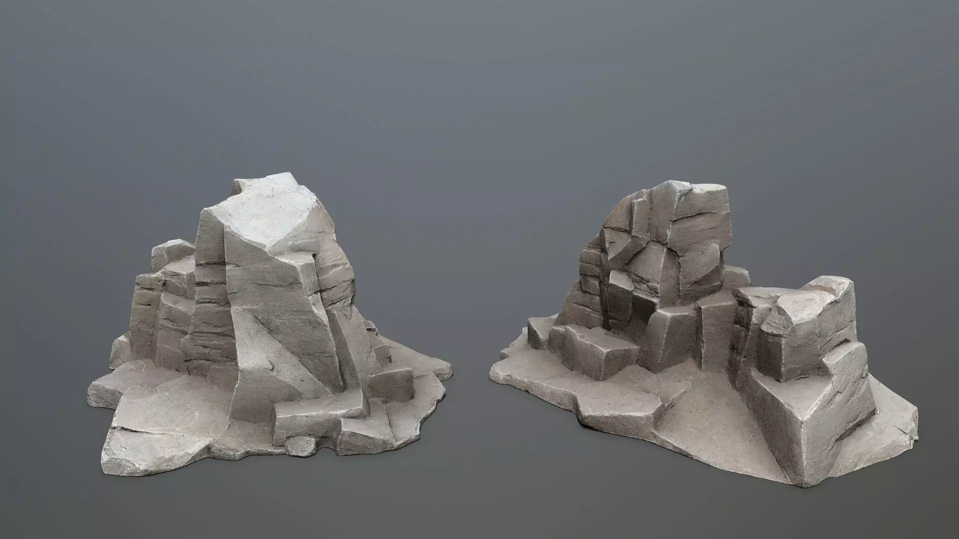 Desert rocks Low-poly 3D model_6