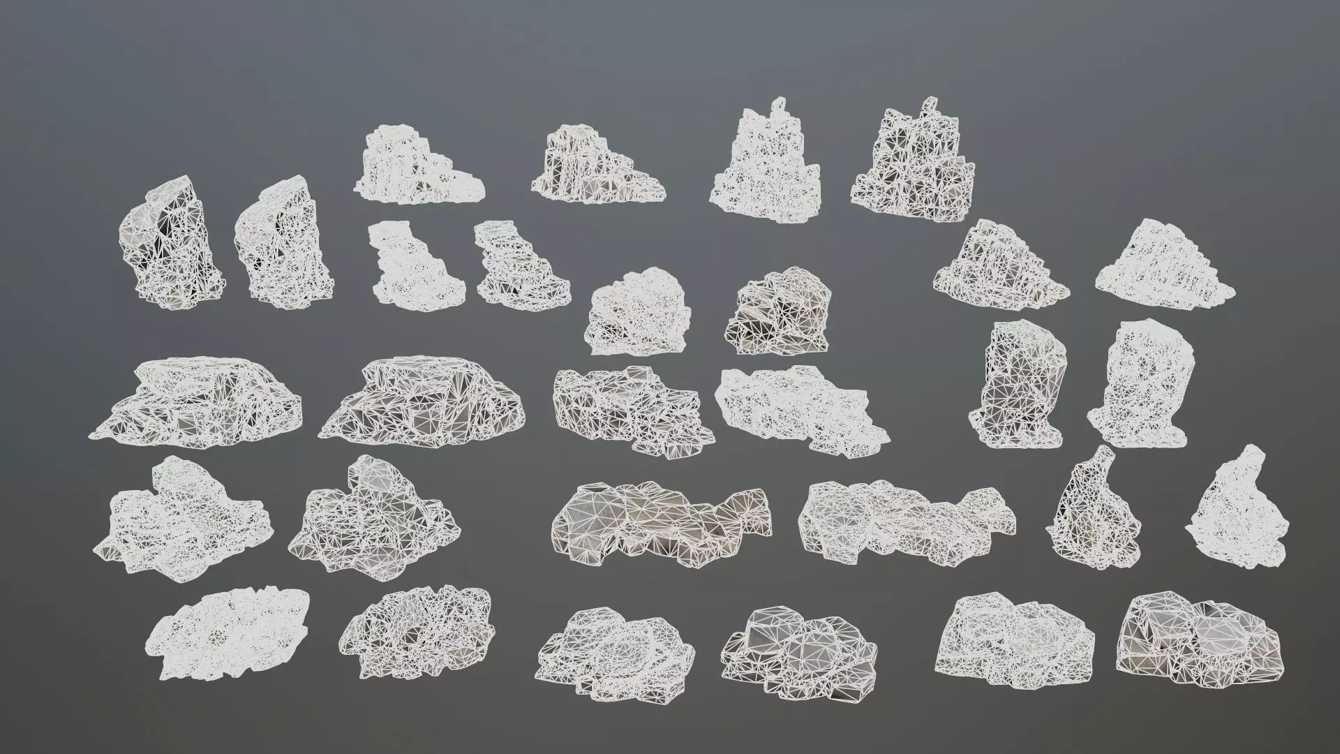 Desert rocks Low-poly 3D model_33