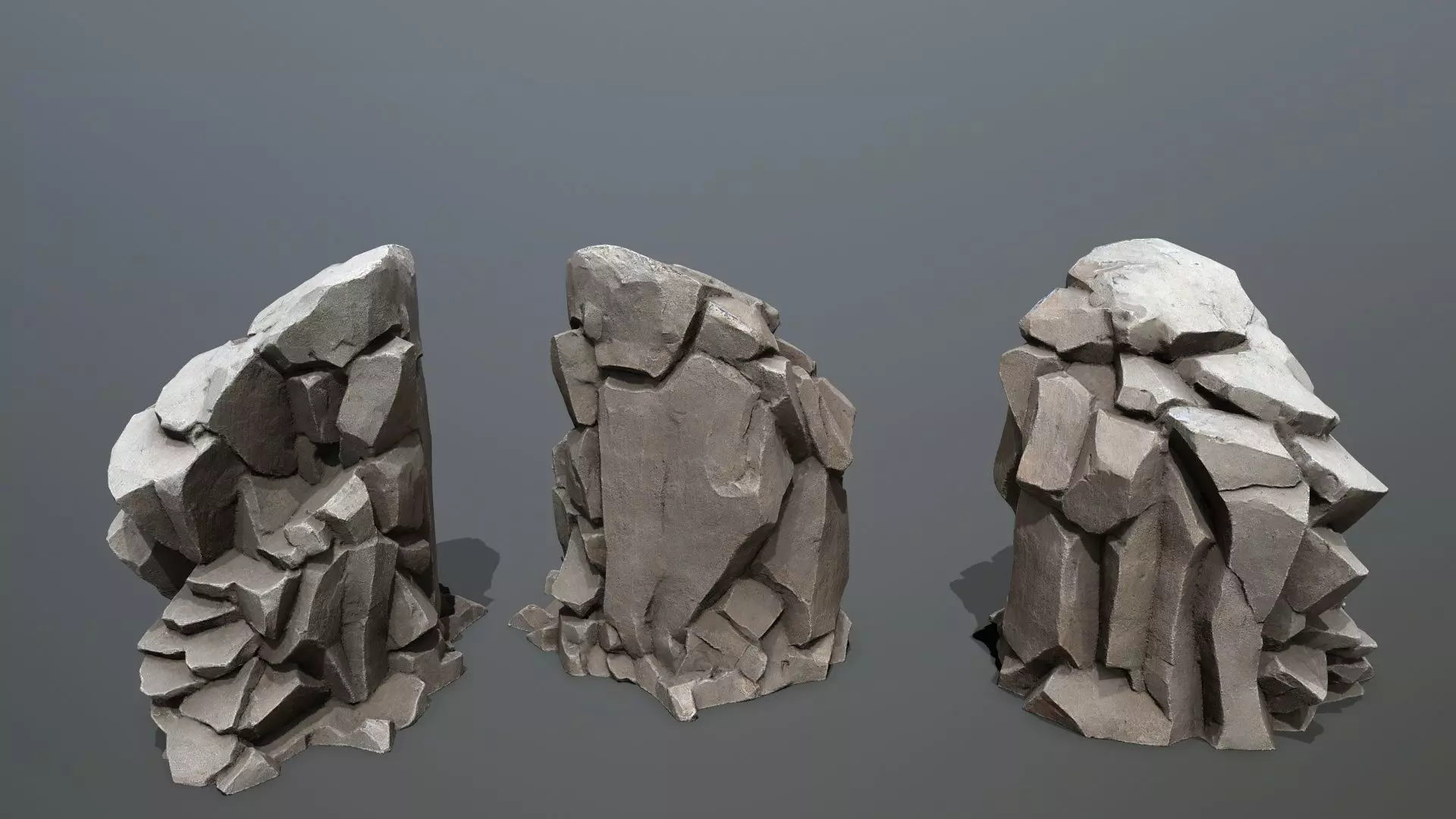 Desert rocks Low-poly 3D model_9