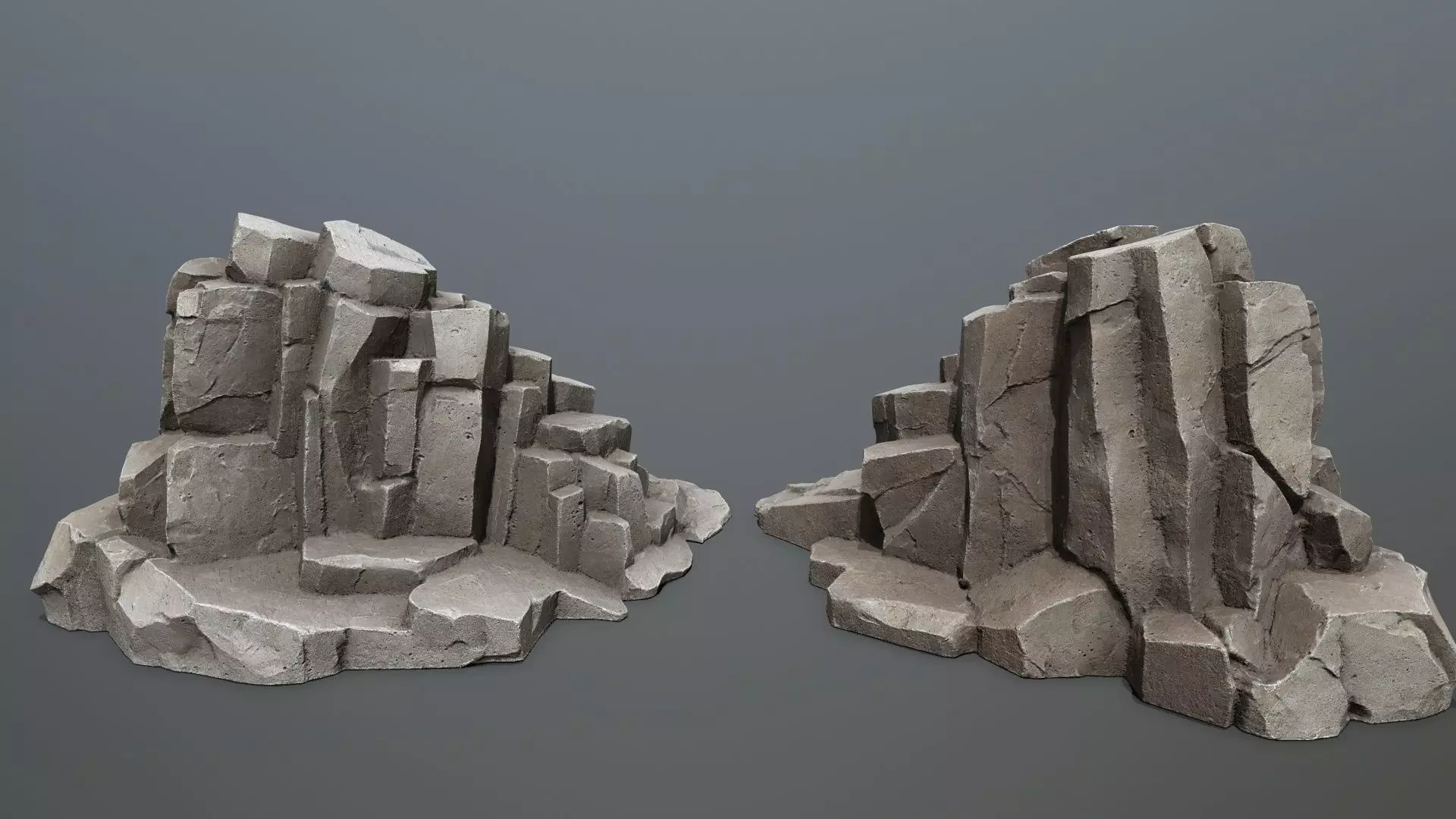 Desert rocks Low-poly 3D model_5
