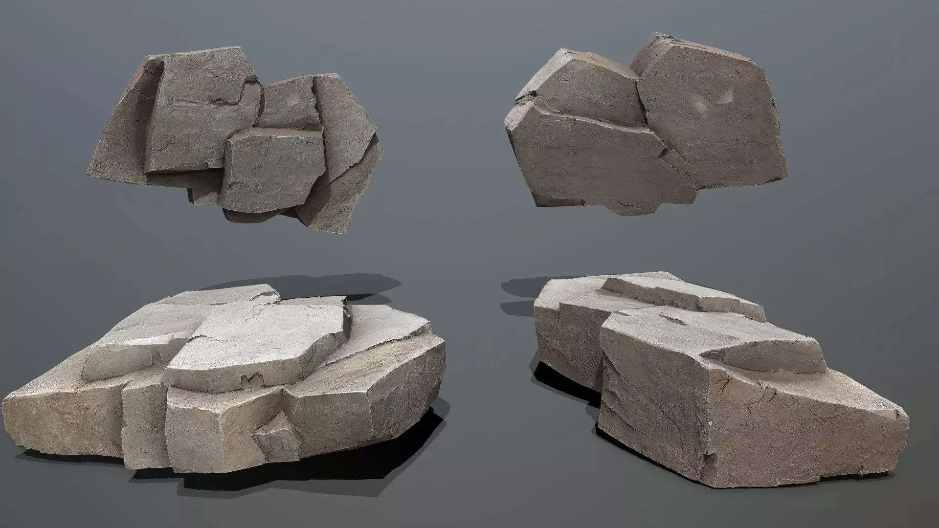 Desert rocks Low-poly 3D model_12