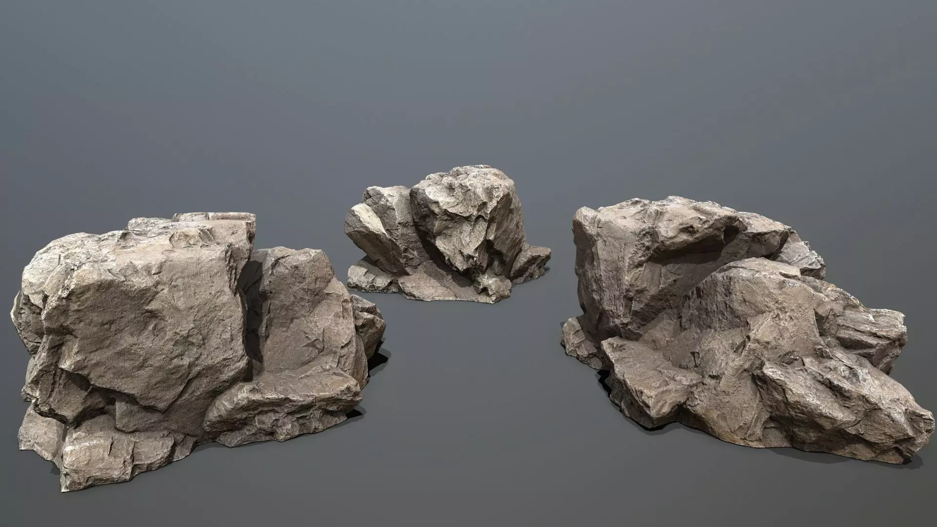 Desert rocks Low-poly 3D model_10