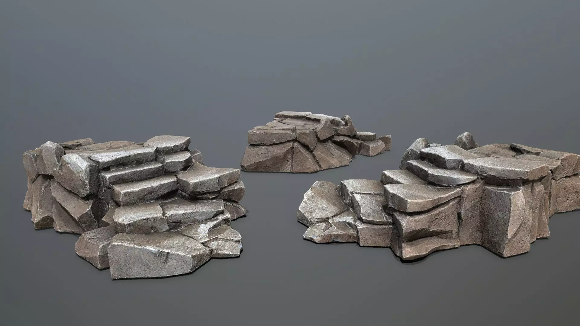 Desert rocks Low-poly 3D model_14