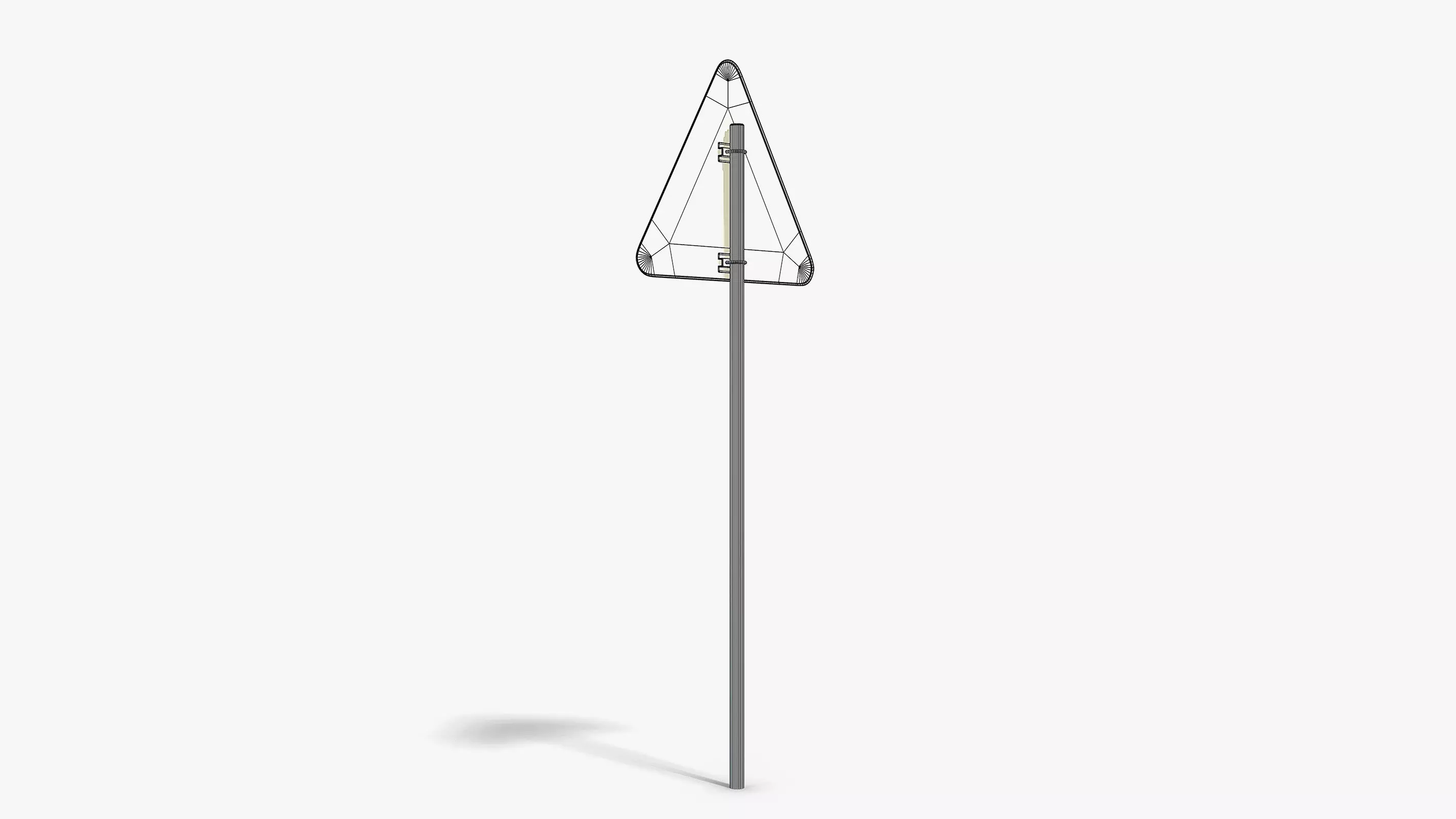 Damaged Uneven Road Sign Low-poly 3D model_10