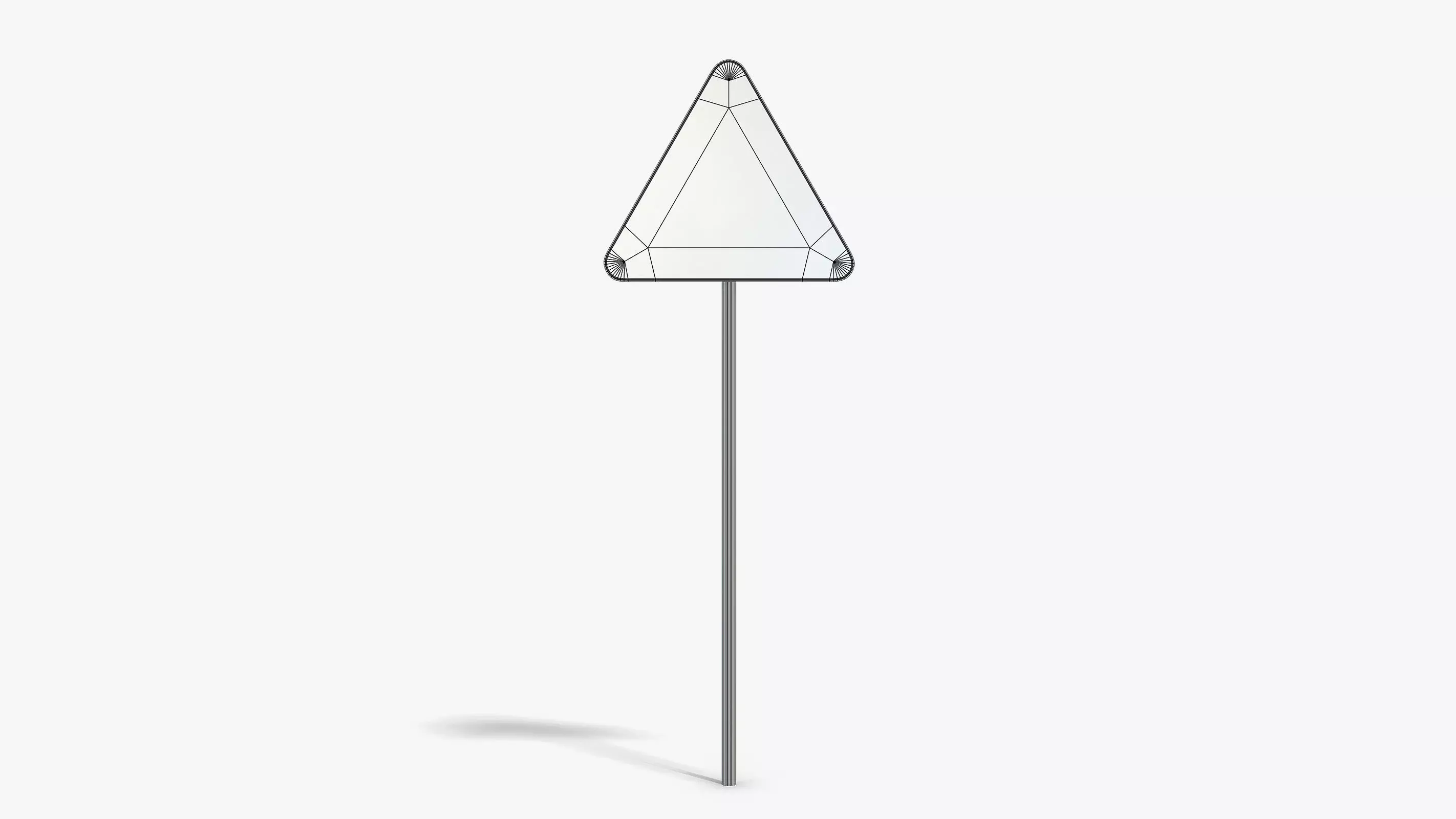 Damaged Uneven Road Sign Low-poly 3D model_6