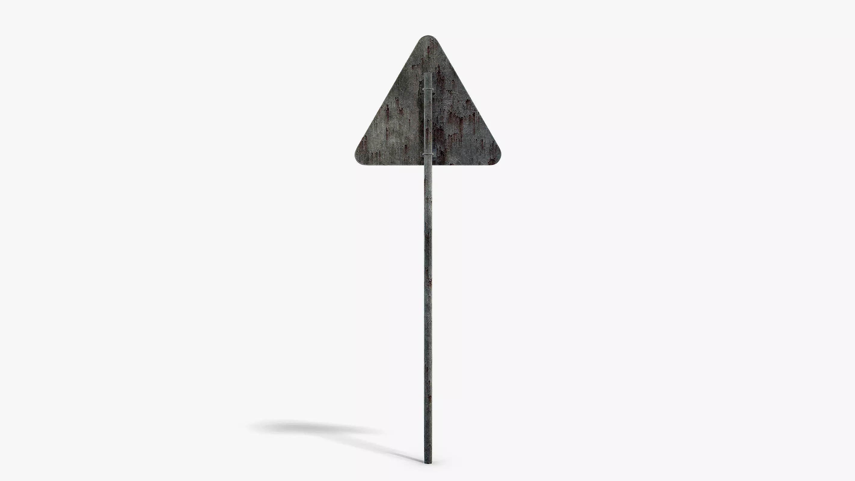 Damaged Uneven Road Sign Low-poly 3D model_3