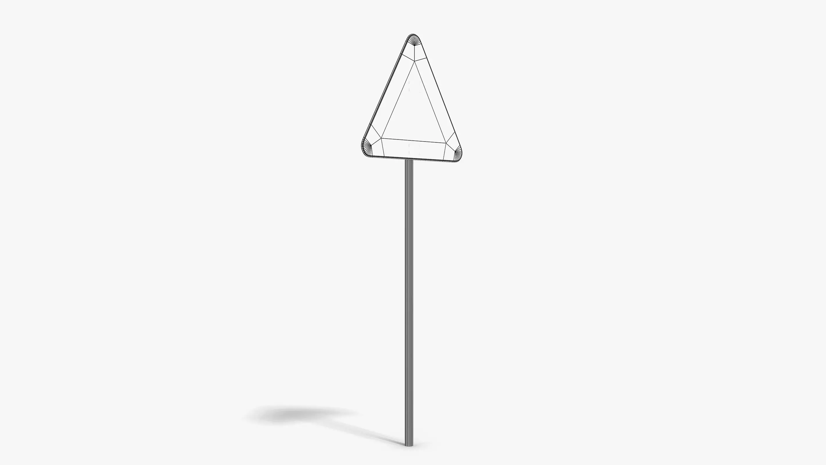 Damaged Uneven Road Sign Low-poly 3D model_7