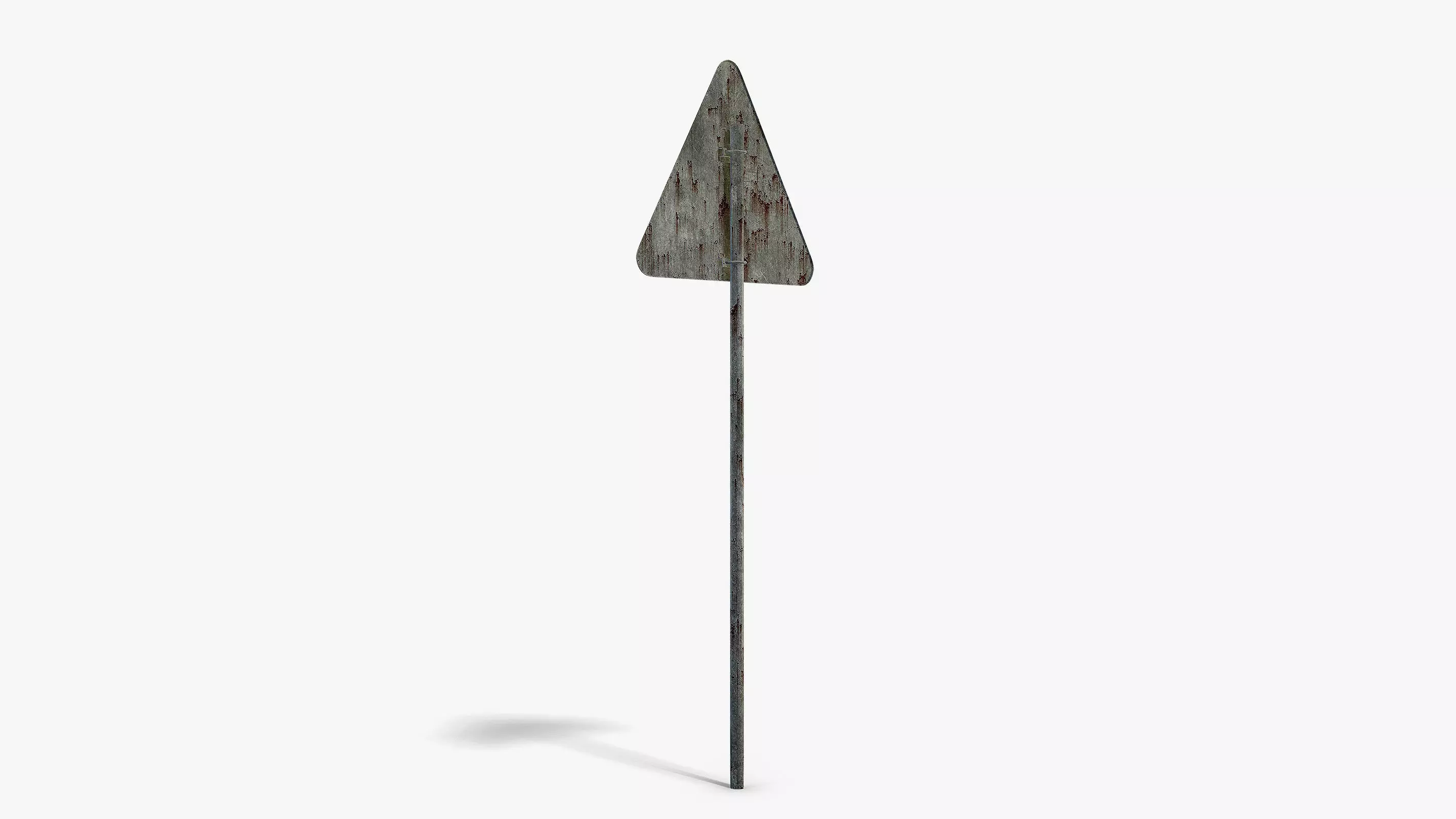 Damaged Uneven Road Sign Low-poly 3D model_4