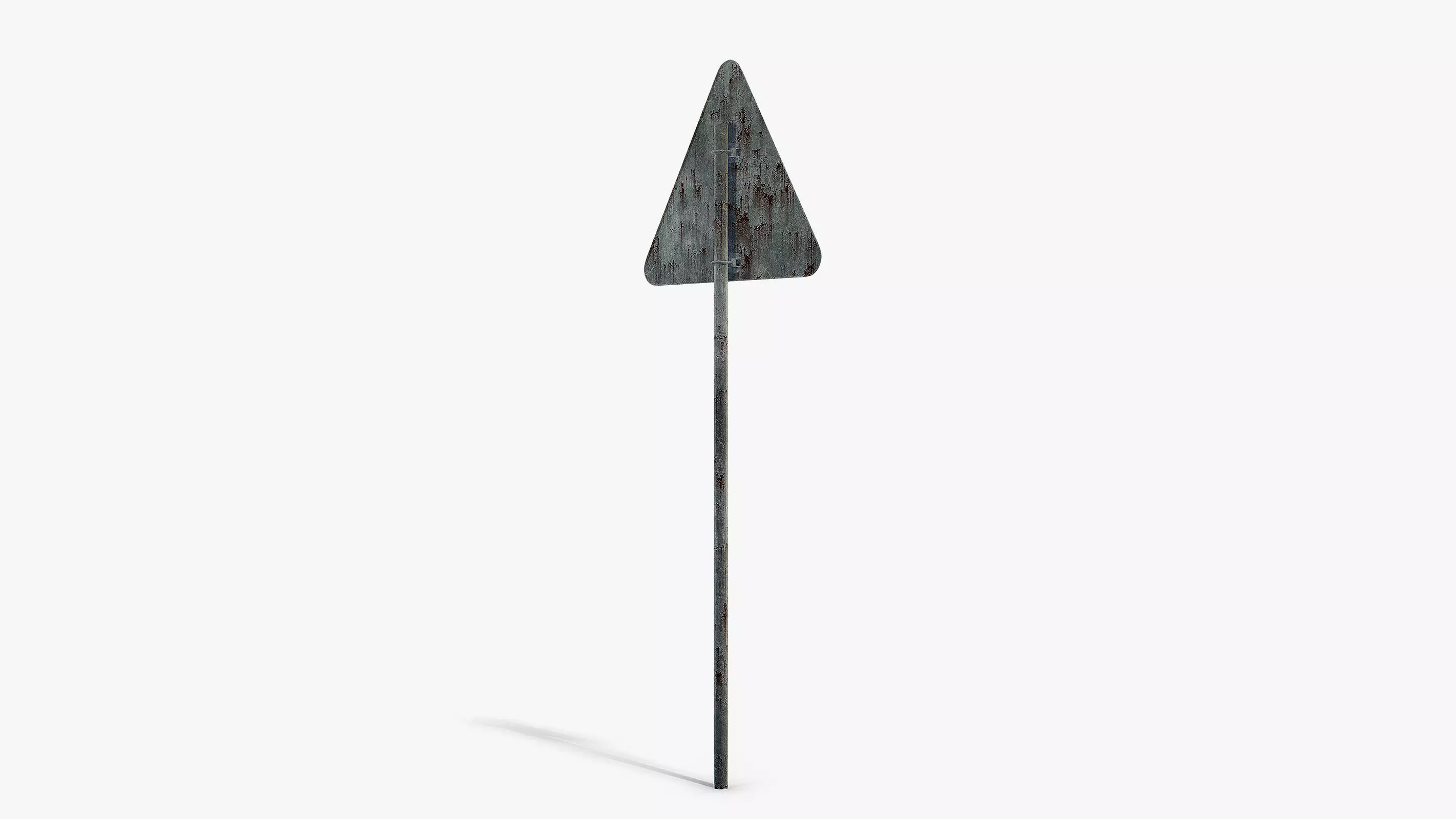 Damaged Uneven Road Sign Low-poly 3D model_2