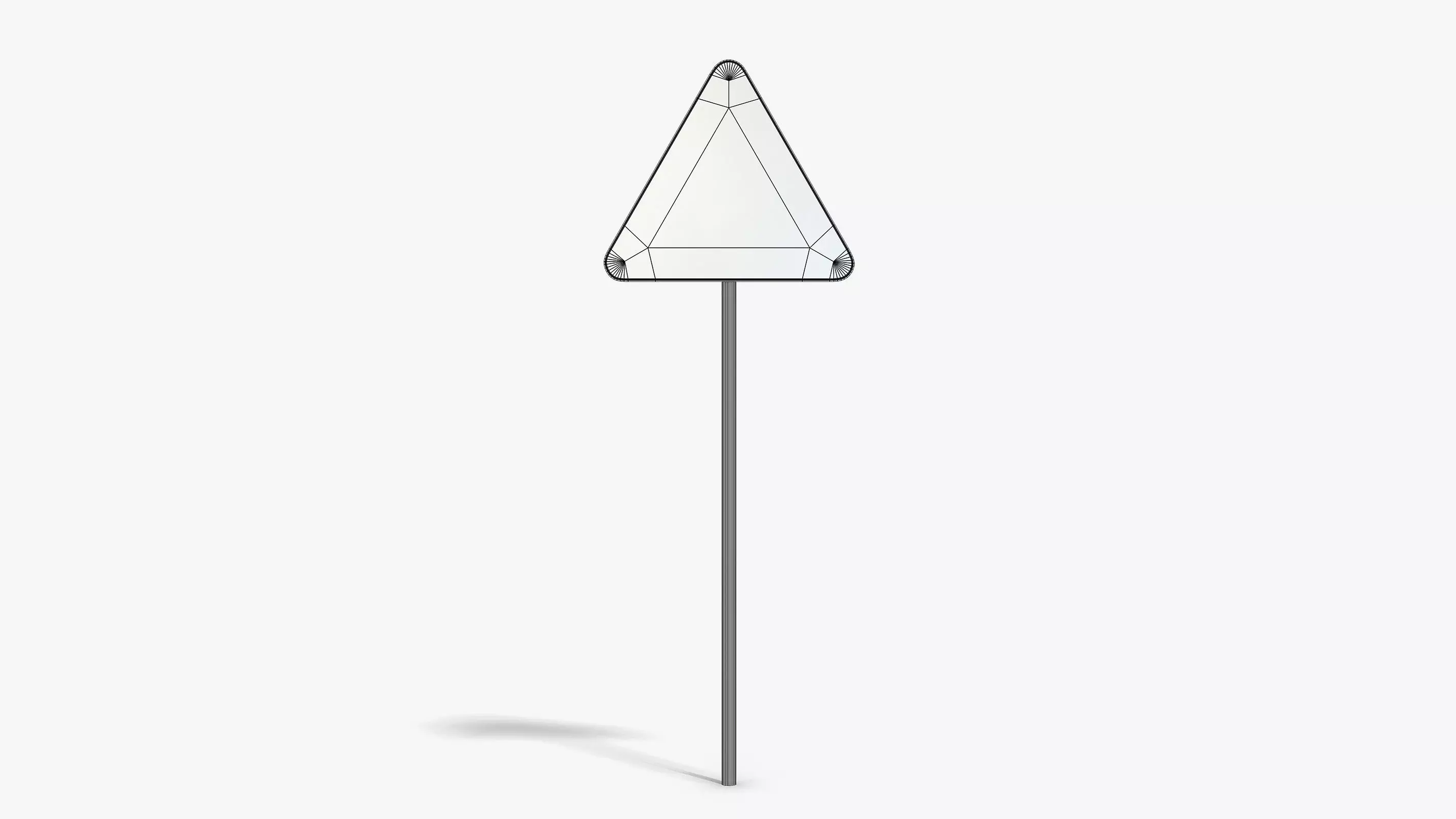 Uneven Road Sign Low-poly 3D model_6