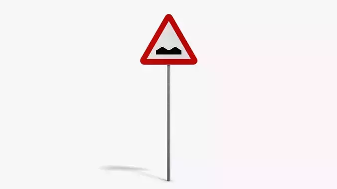 Uneven Road Sign Low-poly 3D model