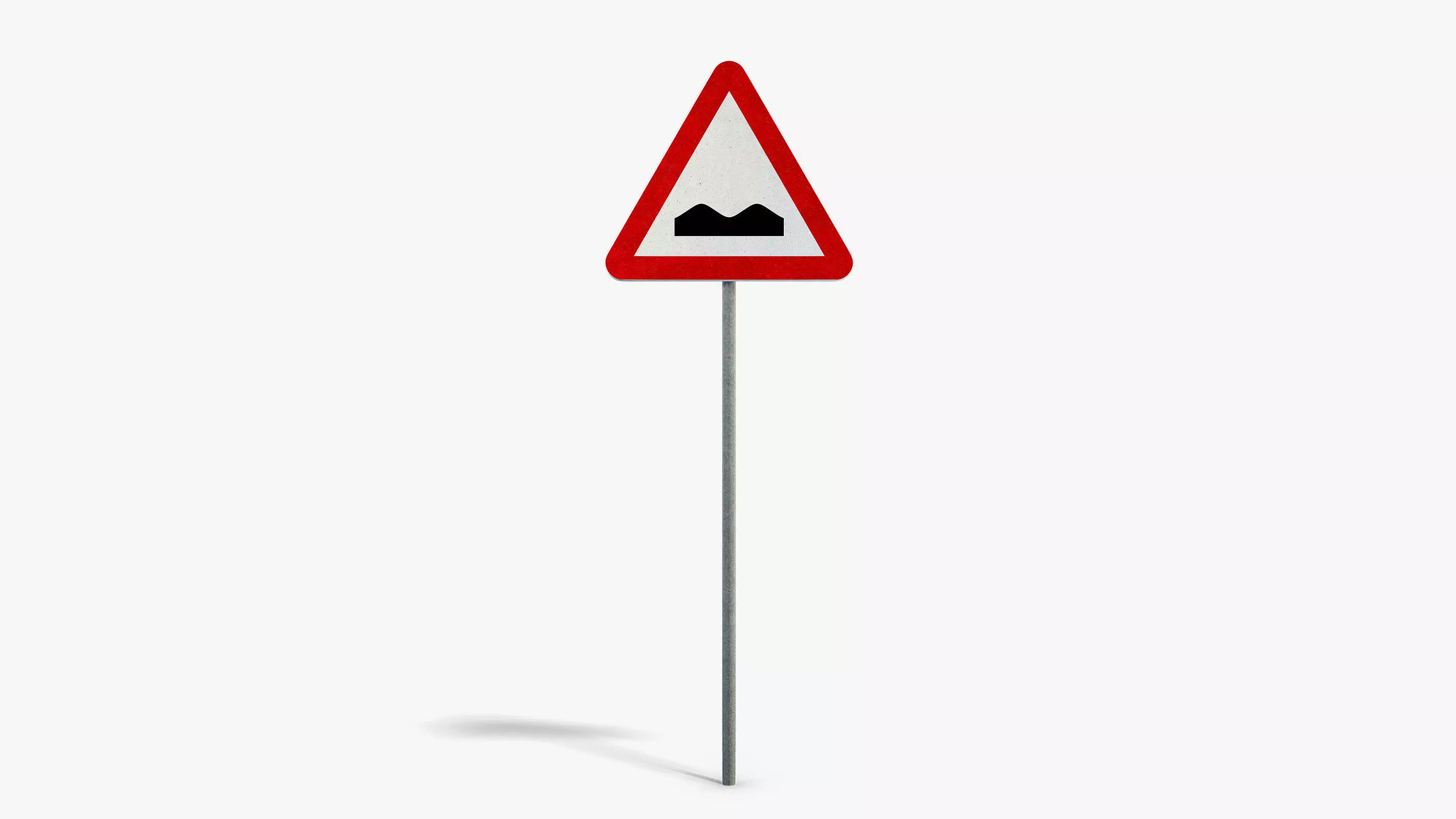 Uneven Road Sign Low-poly 3D model_0
