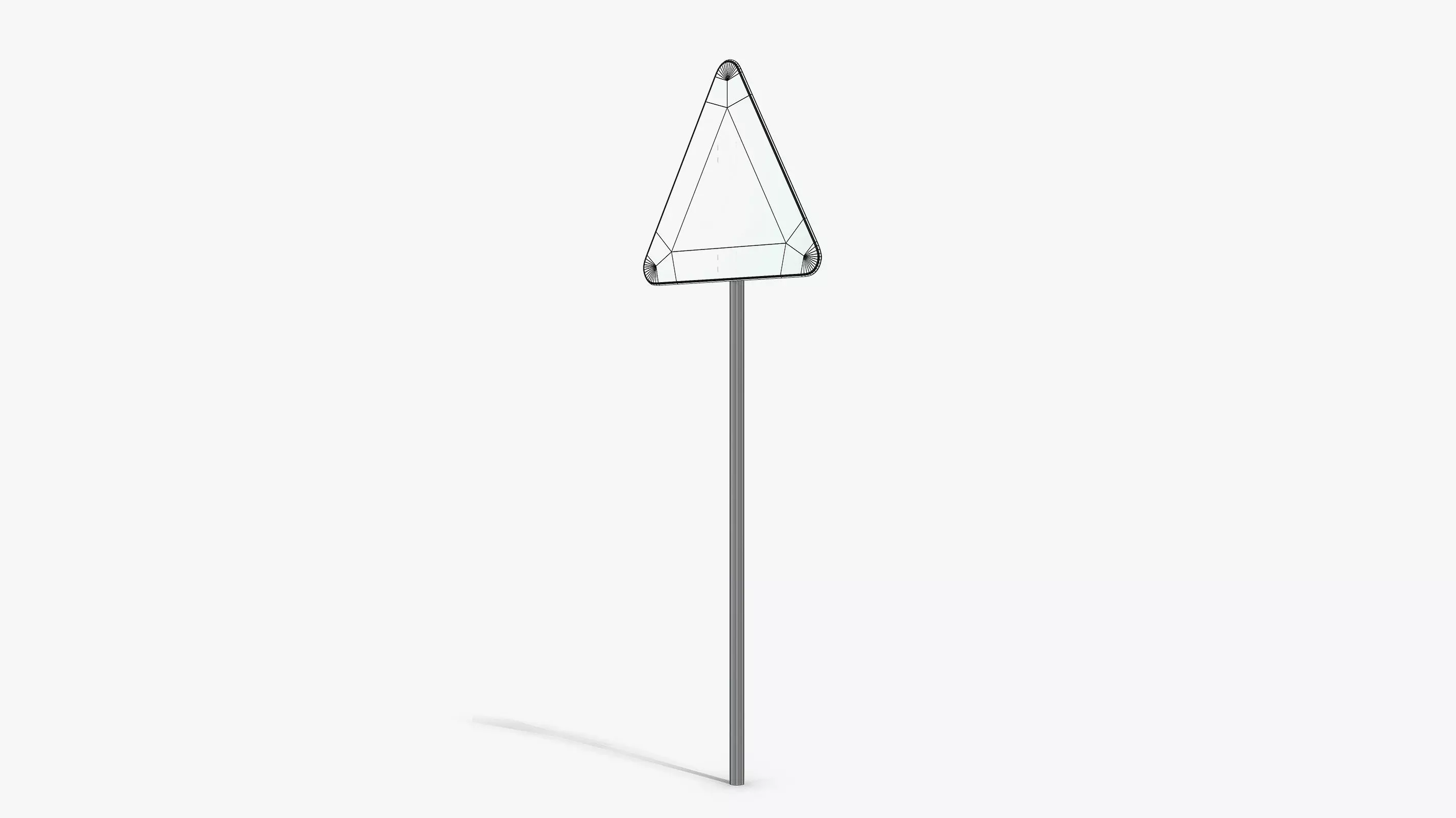 Uneven Road Sign Low-poly 3D model_11